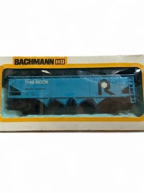Vintage Bachmann HO Scale The Rock Blue Covered Freight Train Hopper Model